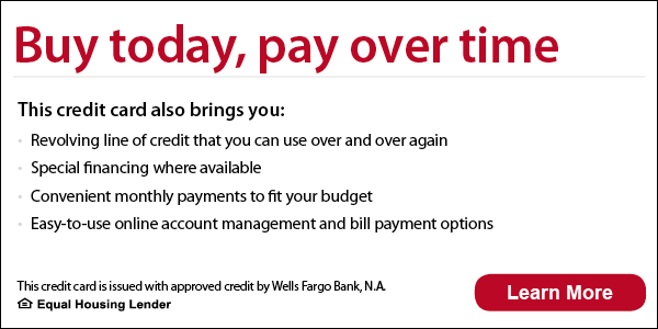 Buy today, pay over time with this Wells Fargo credit card. Learn more.