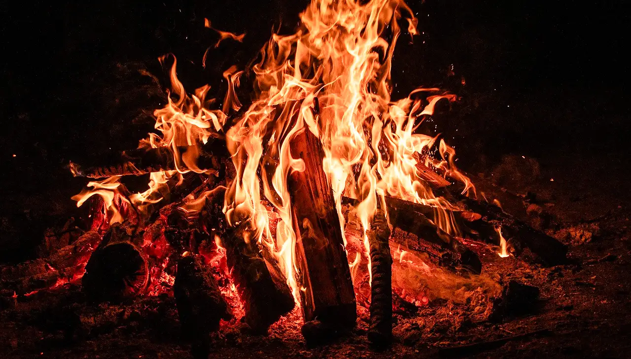 A blazing bonfire to welcome in the new Autumn season.