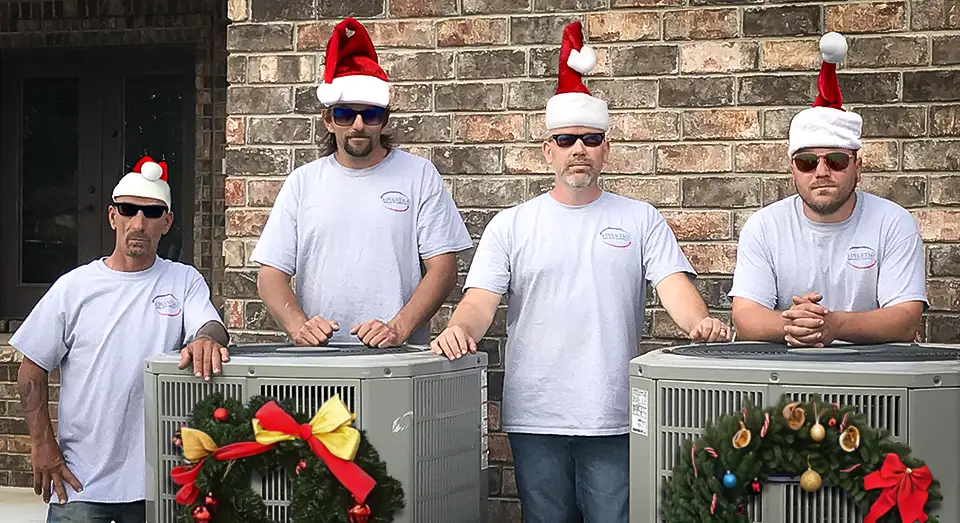 The Advantage HVAC crew spreading some holiday cheer.