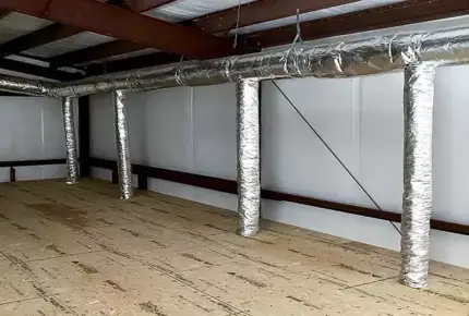 A commercial customer has new duct work installed